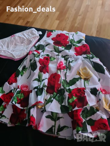 Цветна Лятна памучна рокля за момиченце 24 месеца + 2 броя бельо Нови, снимка 5 - Детски рокли и поли - 33757009