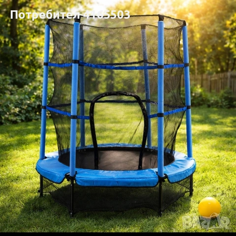 Мини батут с мрежа за безопасност – Компактен и забавен избор за деца, снимка 2 - Други стоки за дома - 53059714