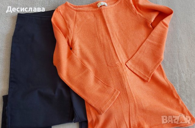 Готина дамска блуза в нежно оранжево с 3/4 ръкав, снимка 3 - Блузи с дълъг ръкав и пуловери - 38101603