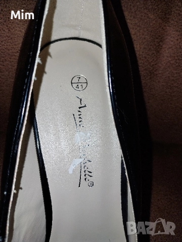 41 Черни лачени обувки 41и 42 розови обувки брокат с ток , снимка 9 - Дамски обувки на ток - 52421465