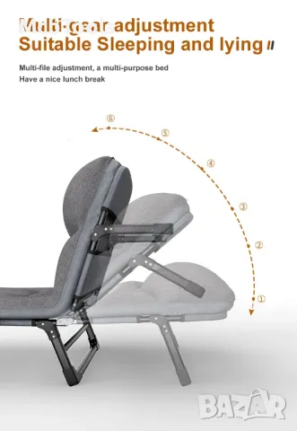 Сгъваемо походно легло тип шезлонг, снимка 7 - Къмпинг мебели - 46495081
