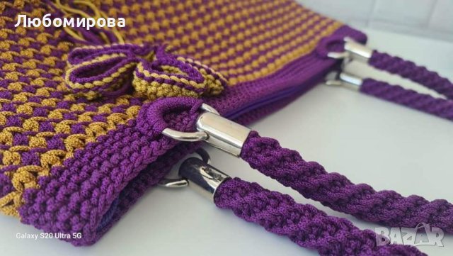 Ръчно плетена дамска чанта, снимка 4 - Чанти - 40518998