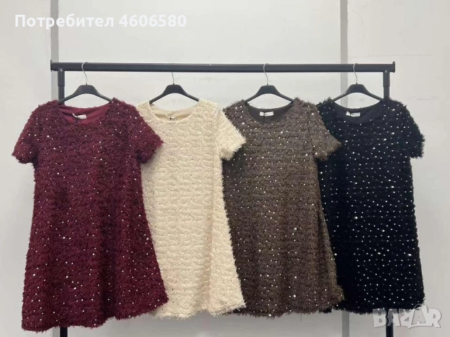 ✨ Пухена рокля с пайети ✨, снимка 2 - Рокли - 52732501