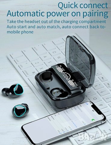 ТОП!2022 Луксозни, Безжични Блутут Слушалки, Bluetooth Слушалки, спортни слушалки за Android, iPhone, снимка 3 - Безжични слушалки - 31459158