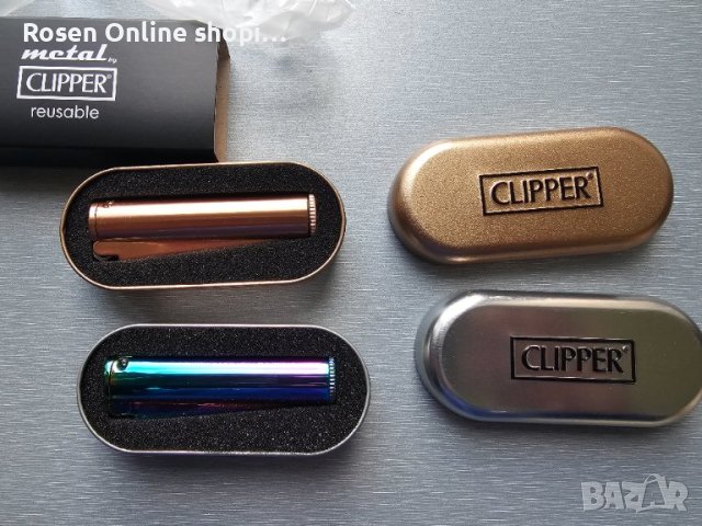 Бензинова запалка Clipper, Метална, Цвят хамелеон и златист, снимка 4 - Други - 44311003