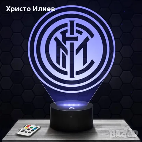 Лампа с дистанционно LED 3D футболна INTER MILANO AC Milano Juventus , снимка 12 - Настолни лампи - 56211104