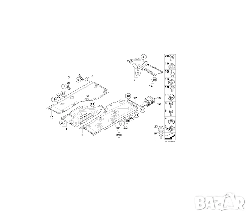 Пластмасова кора под скоростна кутия BMW Seria 1 E81 E82 E87 E88, снимка 2 - Аксесоари и консумативи - 54197066