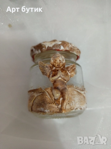 Декорирани  бурканчета за мед за подарък на Св. Кръщение, снимка 5 - Декорация - 52739353