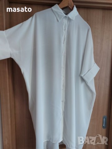 ELLA - бяла рокля/риза овърсайз, снимка 4 - Рокли - 40535636