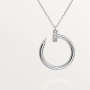 CARTIER Nail Juste un Clou Silver Diamonds Pendant Дамско Колие Пирон, снимка 12