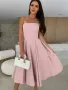 Дълга елегантна розова дамска рокля , снимка 2