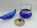 Стъклена  захарница и купичка, снимка 2