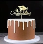 Congratulations черен златист акрилен топер за декорация на торта , снимка 2