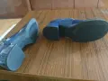 Тъмносини дамски обувки с дебел среден ток, снимка 5