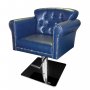 Фризьорски стол AA310 тип кресло с капси - син/черен, снимка 2
