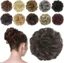 Еластичен кок Messy Bun с вълни/къдрици 38 г, тъмен кафяв, снимка 1