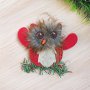 3475 Коледна фигура за окачване Бухалче върху клонче, снимка 3
