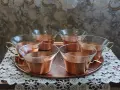 Меден сервиз на поднос-чаши термо стъкло, снимка 5