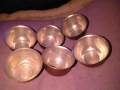 Медно канче за кафе Н-110мм фи 75мм с 6 медни чаши Н-45мм и фи 75мм нови, снимка 4