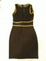 Бутикова рокля FERVENTE , черна с плътни и прозрачни сегменти /отстрани и на гърба/ + златни ивици, снимка 16