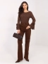 Дамски кафяви дънки с прав крачол, снимка 2