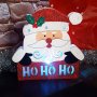 1832 Светещ Дядо Коледа с надпис HO HO HO, снимка 1 - Декорация за дома - 30782389