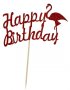 5 бр Happy Birthday Фламинго палми ананас Хаваи брокатен картон топери за украса торта рожден ден, снимка 2