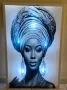 Светеща картина с LED осветление - жената 08, снимка 2
