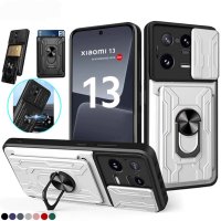 Xiaomi 13T Pro / 13 Lite / 13 Pro / RING CARD SLOT Удароустойчив кейс гръб калъф, снимка 1 - Калъфи, кейсове - 40298546