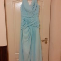 Уникална, разкошна, богата бална рокля в тюркоазен цвят, снимка 3 - Рокли - 30238272