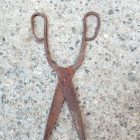 Стара кована ножица, снимка 3 - Антикварни и старинни предмети - 34156779