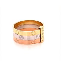 Златен дамски пръстен Cartier 5,81гр. размер:56 14кр. проба:585 модел:16393-5, снимка 3 - Пръстени - 40770082