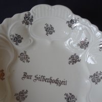 Автентична фруктиера със сребърни орнаменти , фин релефен порцелан. Бавария Johann Seltmann Vohenstr, снимка 6 - Аксесоари за кухня - 44406405