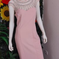 нежна официална бална рокля в розово с камъни, снимка 2 - Рокли - 36522670