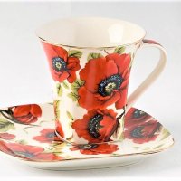 Големи, порцеланови чаши с чинийка за кафе, чай, капучино и др., снимка 5 - Чаши - 31342044