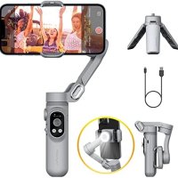 Нов професионален Стабилизатор Gimbal с LED за телефон iPhone/Android Vlog, снимка 1 - Друга електроника - 42836280