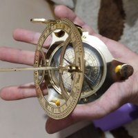 Огромен компас със слънчев часовник, снимка 7 - Антикварни и старинни предмети - 31203596
