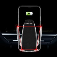 Стойка за телефон с безжично зарядно S5 10W Fast Wireless Charger, снимка 14 - Зарядни за кола - 30144710