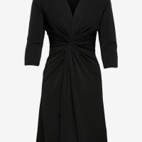 СТИЛНА и ЕЛЕГАНТНА черна рокля с остро деколте и 7/8 дължина на ръкава , снимка 2 - Рокли - 42029038