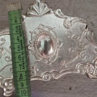 посребрен метален салфетник, снимка 2 - Антикварни и старинни предмети - 42357826