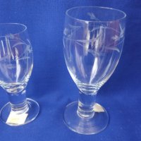 Комплект чаши за вино и концентрат, ръчна гравюра, снимка 5 - Сервизи - 42764280