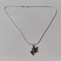 Сребърна верижка с медальон фея, снимка 2 - Колиета, медальони, синджири - 42902150