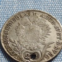 Сребърна монета 20 кройцера 1804г. Франц втори Будапеща Австрия 14958, снимка 7 - Нумизматика и бонистика - 42888416