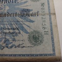 Райх банкнота - Германия - 100 марки / 1908 година- 17967, снимка 3 - Нумизматика и бонистика - 31015814