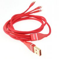 3000051864 Мулти-кабел за телефона 3в1 Lightning / USB C / micro USB 120см 3.1А, снимка 2 - Аксесоари и консумативи - 30609127