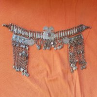 Стар женски сребърен накит трепка прочелник-уникат , снимка 6 - Антикварни и старинни предмети - 42511564