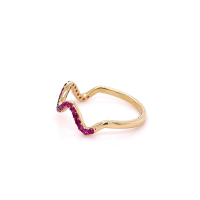 Златен дамски пръстен 1,33гр. размер:53 14кр. проба:585 модел:22112-6, снимка 3 - Пръстени - 44768688