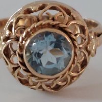 Дамски златен пръстен с аквамарин/злато 18к., снимка 9 - Пръстени - 39812551