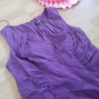 Лилава рокля с флорални мотиви, снимка 4 - Рокли - 31687304