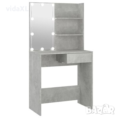vidaXL Тоалетка с LED, бетонно сива, 74,5x40x141 см(SKU:808805, снимка 1